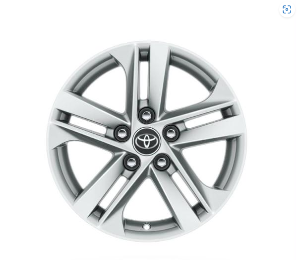Janta din aliaj originala Toyota Corolla, 16 inch, design Silver, model 2019+, cod 4261102R20, compatibila cu capac central 4260348140 si piulite 90942-01033