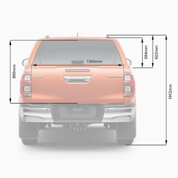 Acoperis rigid cu geamuri laterale Toyota Hilux Double Cab, Gri Metalizat 1G3